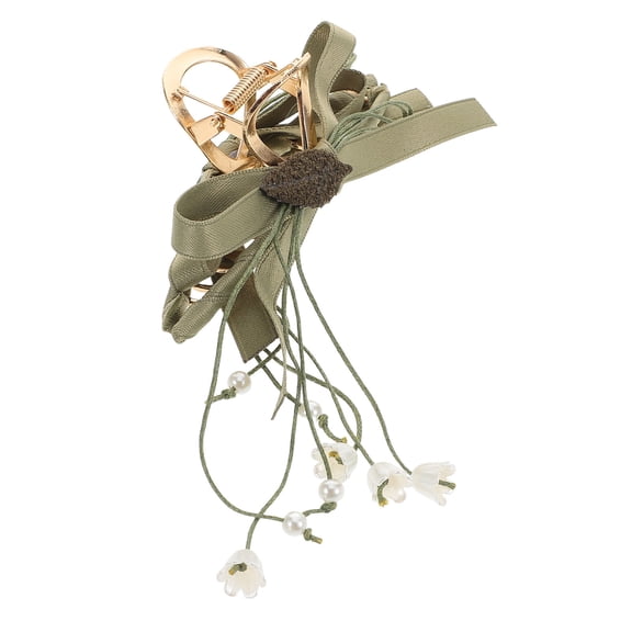 Niceauty Hair Claw Grip Dark Green Metal Non Slip Headwear Accessory For Women 1 Pcs