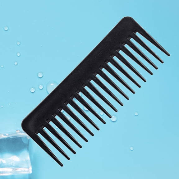 Niceauty Plastic Comb with Rounded Teeth for Styling and Detangling Smooth Non Snagging Black