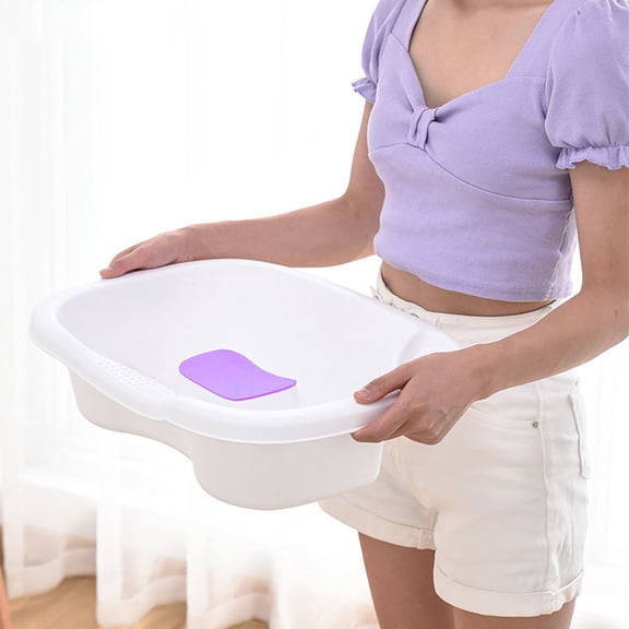 Niceauty Portable Shampoo Basin Plastic White Ergonomic Design 1Pack