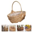 thumbnail image 1 of Niceauty 1Pc Handwoven Khaki Wood Vegetable Basket for Food and Home Use, 1 of 8