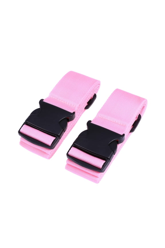 2Pcs Heavy Duty Luggage Strap Pink with Anti Slip Surface and Quick Release Buckle