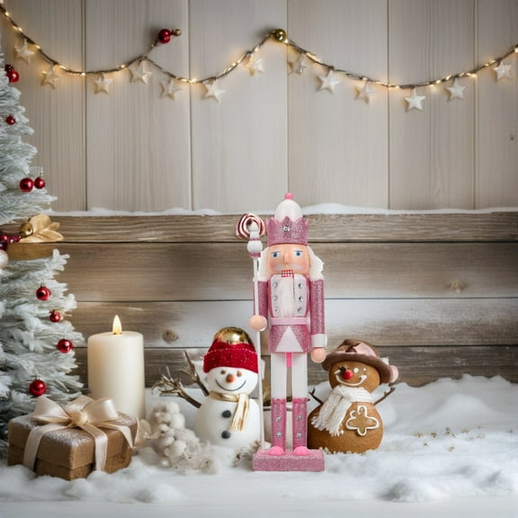 Niceauty Nutcracker Christmas Figurine Nutcracker Doll Wooden Decoration for Holiday Season 1Pc