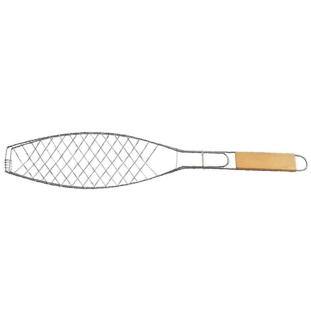 Niceauty Kabob Grilling Basket Single Fish Grill Basket Iron Silver ...