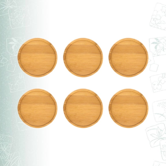 Niceauty Khaki Bamboo Style Plastic Tray for Succulent Plants and Storage with Modern Design 6.3x1cm