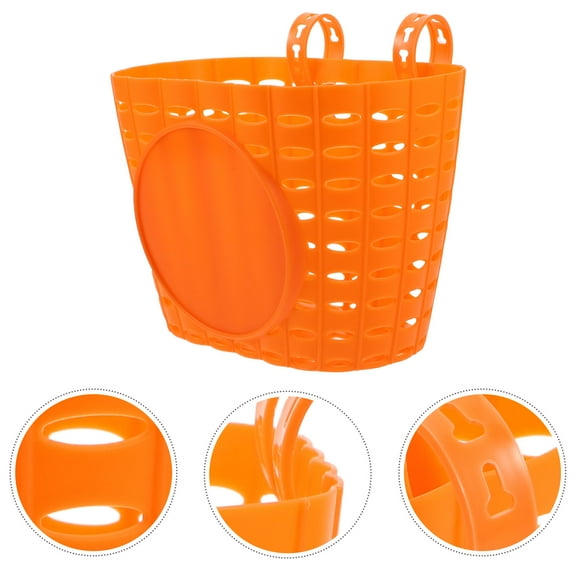 Niceauty Kids Bike Basket Bicycle Basket Orange Quick Mount for Transportation 1Pack