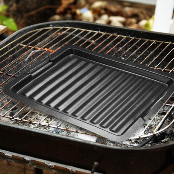 Niceauty Multi Function Black Grill Pan for Meat Vegetable Grilling and Picnic Use