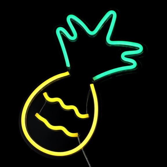 Niceauty LED Pineapple Neon Light Lamp Green for Room Decoration and Special Occasions