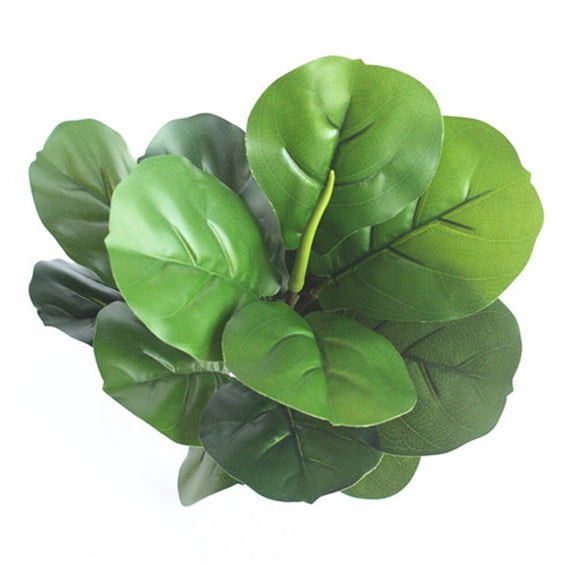 Niceauty Simulation Green Plant Leaf Adornment Ficus Hance Branches for Office Decor 1Pack