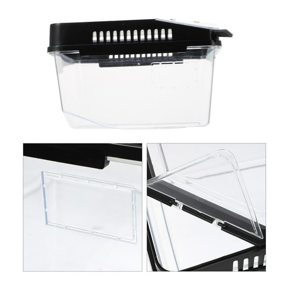 Niceauty Black Plastic Reptile Breeding Box with Ventilation for Outdoor Use Suitable for Turtle Snake Spider Scorpion