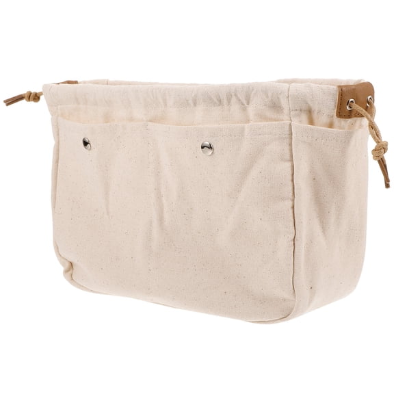 Niceauty Makeup Bag Drawstring 1Pack White Canvas For Travel And Cosmetic Storage