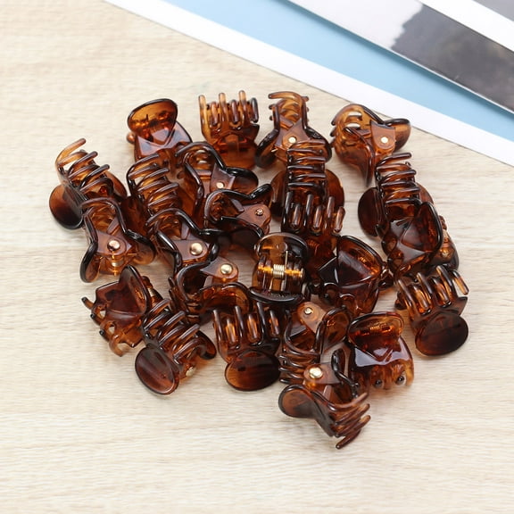 Niceauty Mini Octopus Claw Clips Small Design for Women Teenagers 24 Pcs Coffee Color