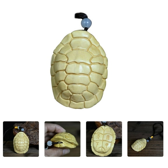 Niceauty Miniature Wooden Turtle Shell Decor 2pcs Space Saving Desk Accent Assorted Colors