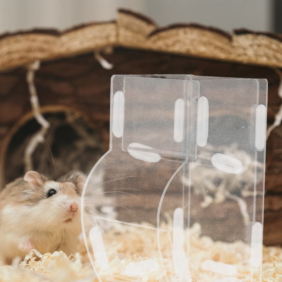Niceauty Clear Acrylic Hamster Food Dispenser Automatic Feeder Bowl for Small Animals