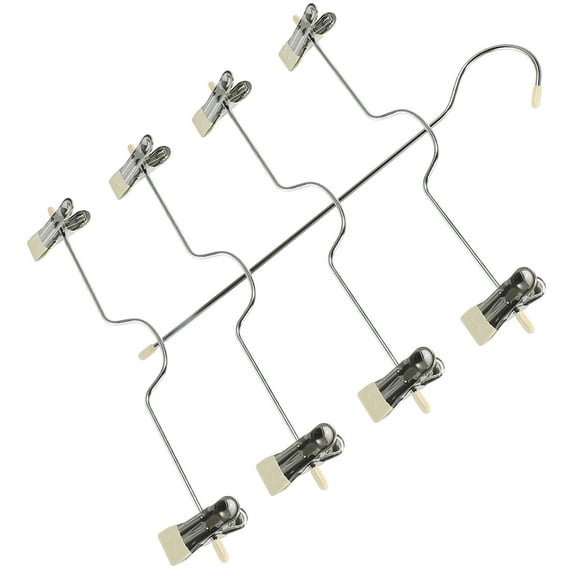 Niceauty Beige Metal Skirt Hanger with Clips Strong Rubber Clips for Pants and Socks