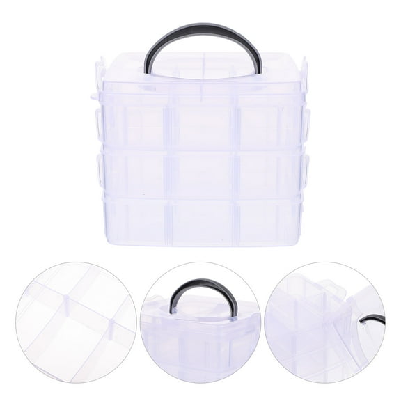 Niceauty Transparent Plastic Storage Box Multi Layer Tape Organizer for Home and Dormitory