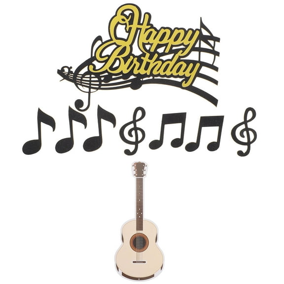 Niceauty Music Themed Cake Toppers Assorted Color Paper Birthday Party Decorations for Cakes 24pcs