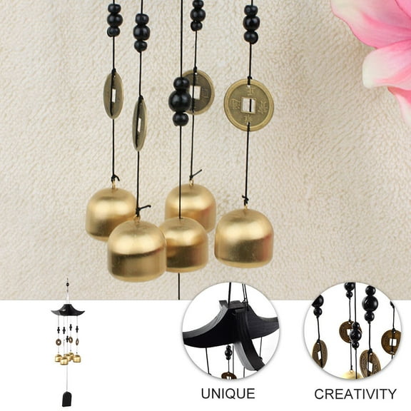 Niceauty Brass Wind Chimes Assorted Colors Wood Alloy Chinese  Shui Bell