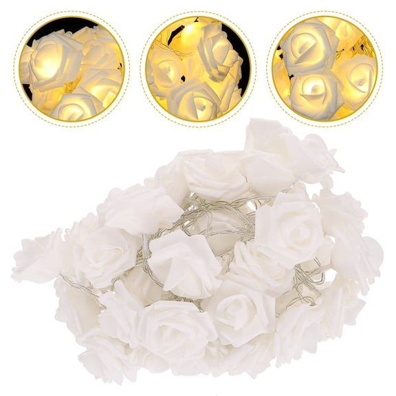 Niceauty Novelty String Lights LED Rose Flower String Lights Plastic Warm Lighting Effect for Women 1Set