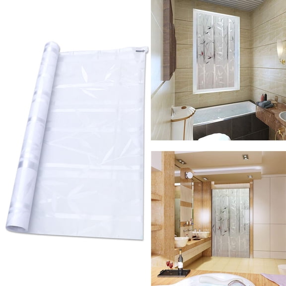 Niceauty White Oblique Grid Window Film Self Static Cling Frosted Film for Privacy