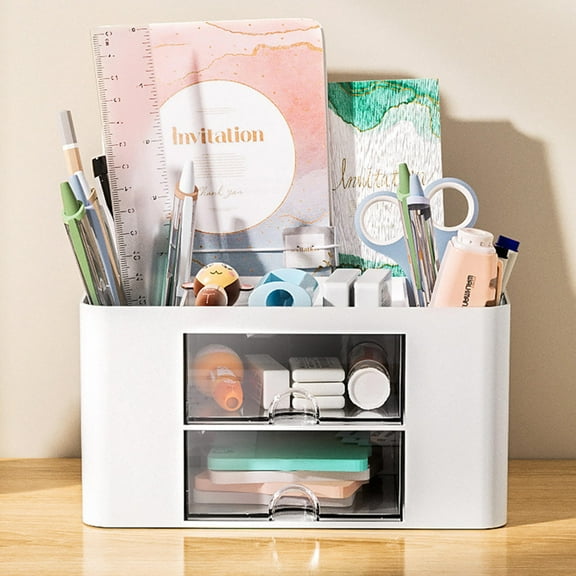 Niceauty Multipurpose White Makeup Organizer Drawer Type Storage Case