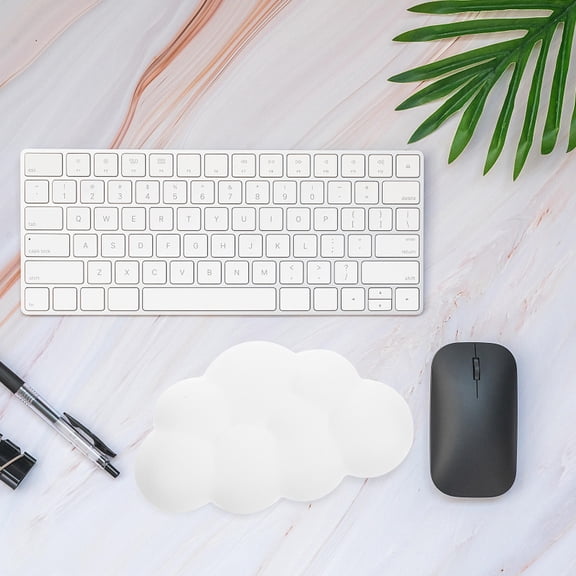 Niceauty Ergonomic White Memory Foam Mouse Wrist Rest for Office Home and Gaming