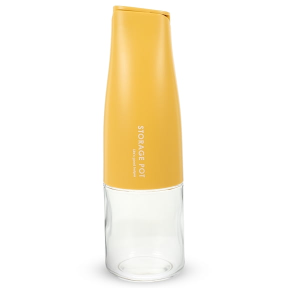 Niceauty Large Capacity Glass Oil Bottle and Vinegar Dispenser Yellow for Home Kitchen