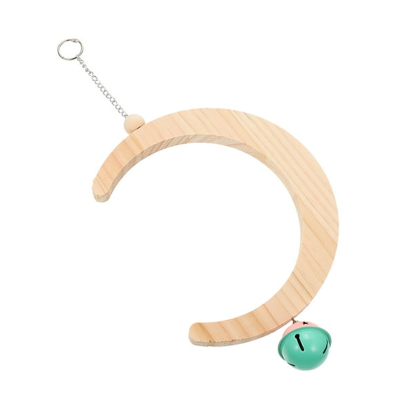 Niceauty Bird Parrot Swing Toys Moon Shaped Synthetic Material 1Pack