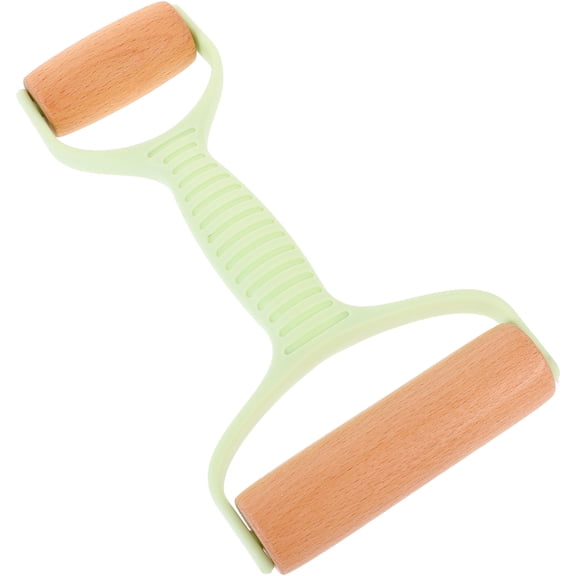 Niceauty Pizza Cooking Tool Double Ends Rolling Pin Green Wooden Baking Roller for Dough 1Set