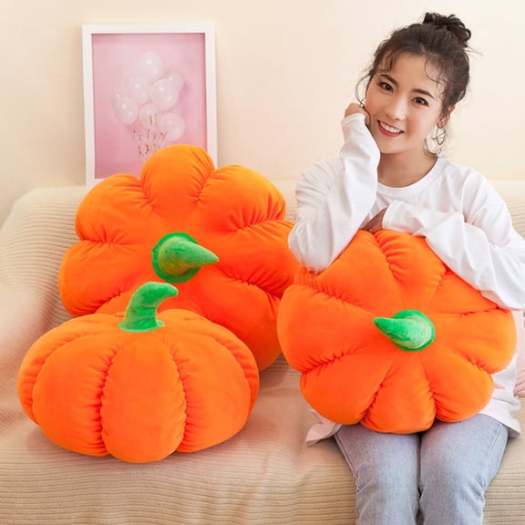 Niceauty Cute Throw Pillow Round Cushion Orange 1Pcs for Home Seating