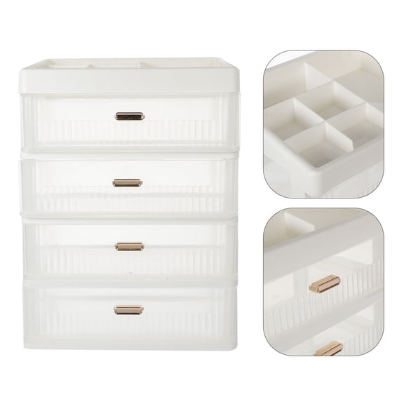 Niceauty White Storage Drawer Organizer for Desk and Vanity with Practical Lightweight Design