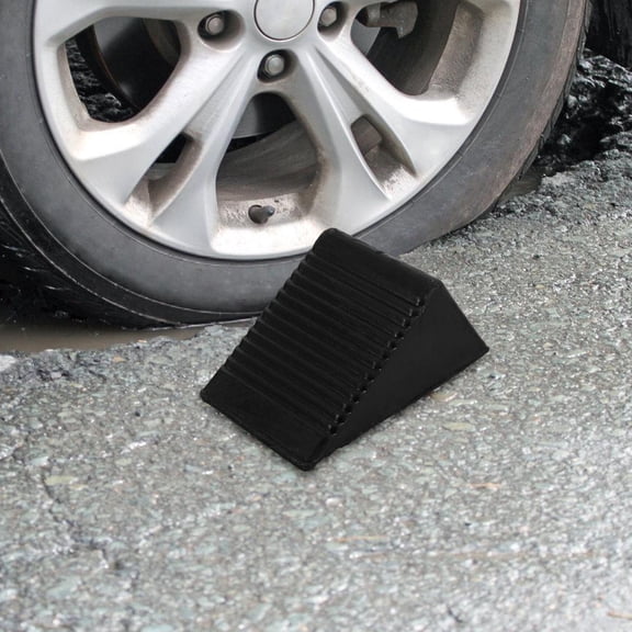 Niceauty 1Pc Solid Rubber Tire Triangle Pad Stop Control with Handle for Car