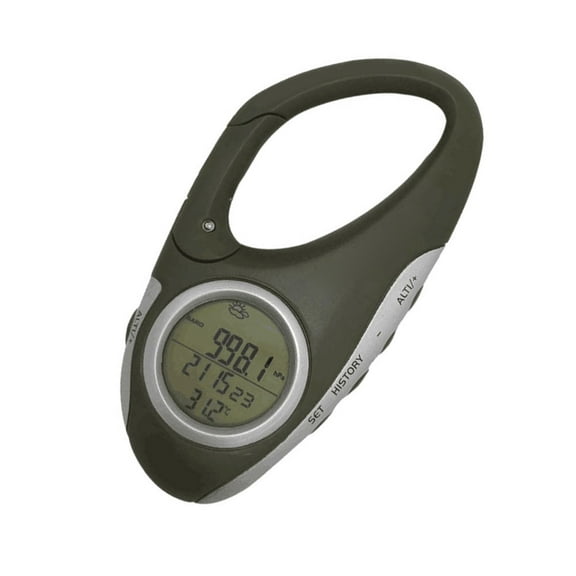 Niceauty Handheld Portable Barometer Carabiner Altimeter Thermometer for Mountain Climbing
