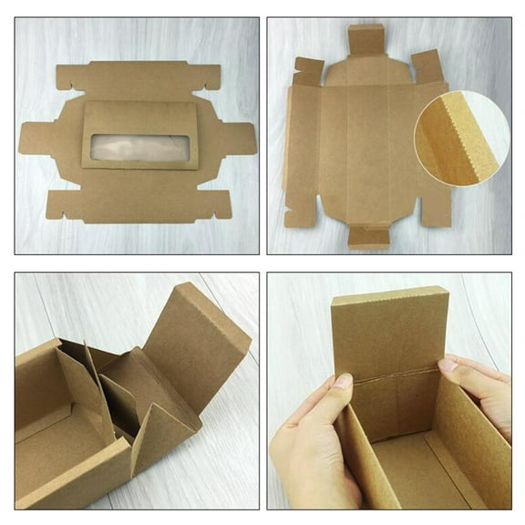 Niceauty Portable Khaki Dessert Boxes for Packaging Perfect for Parties Weddings and Bakeries 10PCS Rectangle Long Boxes