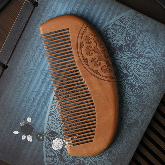 Niceauty Ancient Style Comb Light Brown Peach Wood 1Set