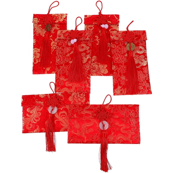 Niceauty 6Pcs Wedding Red Envelopes with Traditional Chinese Knot and Elegant Craftsmanship