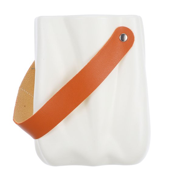 Niceauty White European Flower Container Handle Flower Planter Stylish Desktop Floral Vase