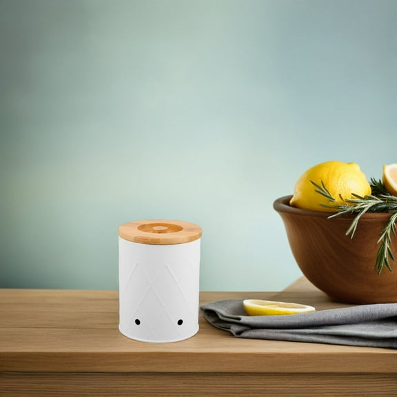 Niceauty White Vegetable Storage Bucket for Potatoes Onions and Garlic with Breathable Design