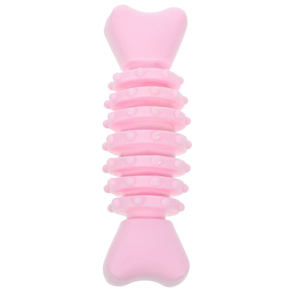 Niceauty Aggressive Dog Chew Toys TPR Pink Bone Shape for Dogs 1Pcs