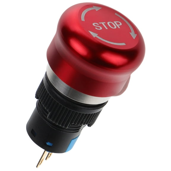 Niceauty Red Metal Emergency Stop Button Push Switch for Mechanical Safety Applications