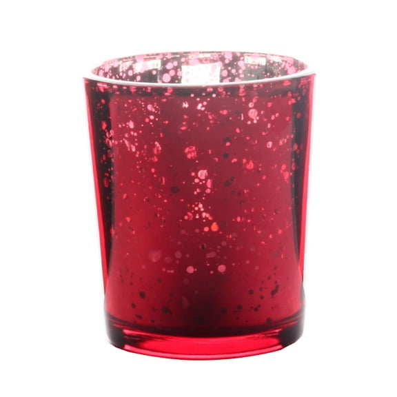 Niceauty Red Glass Candle Holders Creative Design for Home Romantic Parties 3Pcs