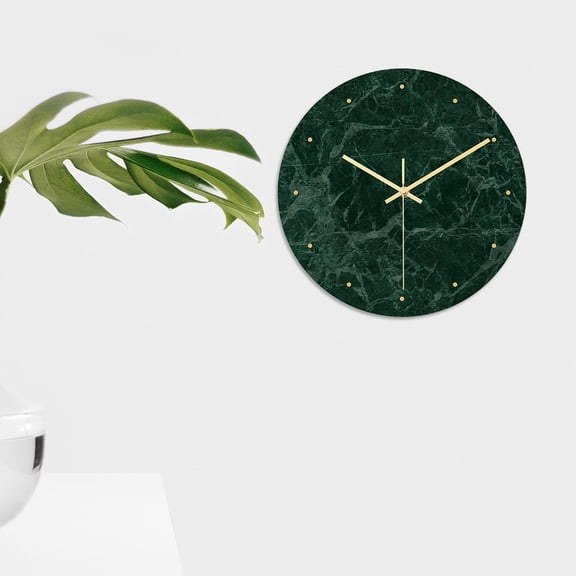 Niceauty Olive Green Acrylic Wall Clock Silent Household Clock Decorative for Living Room