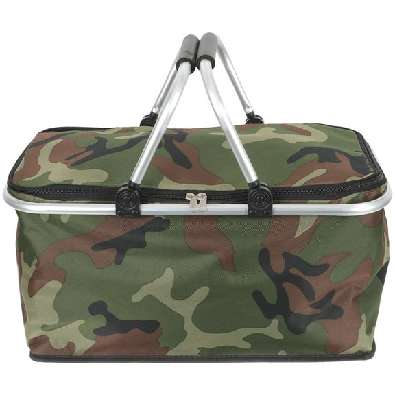 Niceauty Large Capacity Picnic Bag Insulation Bento Bag Plastic Components Food Storage Olive Green 1Pack
