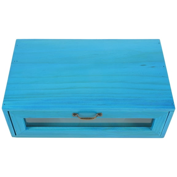 Niceauty Desktop Monitor Stand Organizational Wood Monitor Riser Sky Blue for Desk 1Pcs