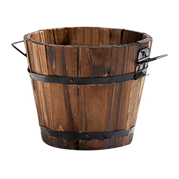 Niceauty Flowerpot Planter Pot Brown Carbonized Wood 1 Set for Balcony