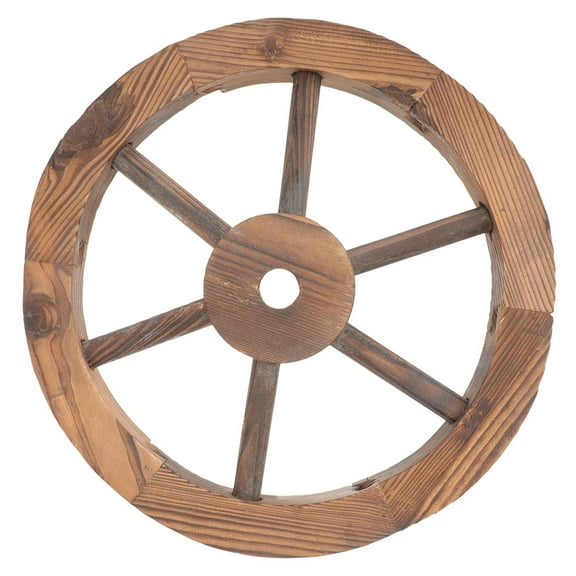 Niceauty Western Wheel Wall Decor Wagon Wheel Wall Decor Chocolate Wood 1Set for Living Room
