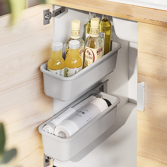 Niceauty 1Set White Multipurpose Storage Boxes Lightweight Plastic for Kitchen Use