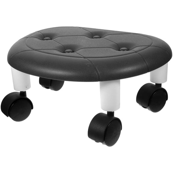 Niceauty Black Plastic Low Stool Portable Rolling Seat with 360 Degree Swivel for Home Use