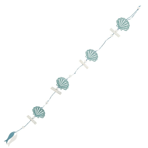 Niceauty Sky Blue Nautical Wood Wall Decorations Beach Coastal Fish Art for Home