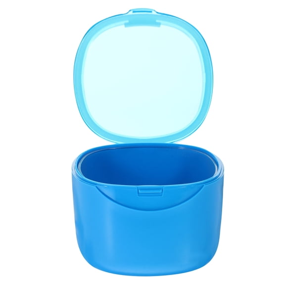 Niceauty Portable Denture Case with Safety Lock in Skyblue PC Material for Storage Use Lightweight Compact