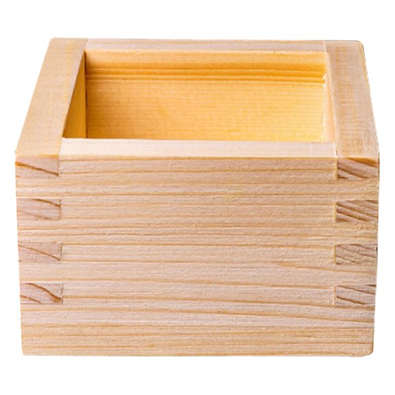 Niceauty Traditional Japanese Style Wood Sake Cup Box Khaki Color for Convenient Wine Holding